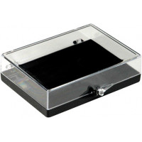 Plastic hinged box with transparent lid and black bottom - V5-28