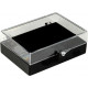 Plastic hinged box with transparent lid and black bottom - V5-29