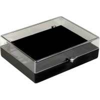 Plastic hinged box with transparent lid and black bottom - V5-32