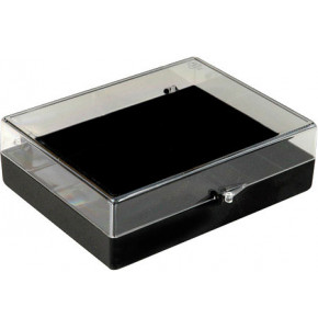 Plastic hinged box with transparent lid and black bottom - V5-32