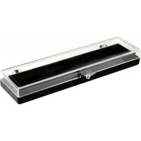 Plastic hinged box with transparent lid and black bottom - V5-33