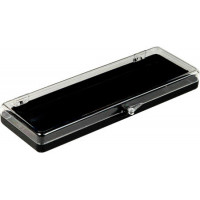 Plastic hinged box with transparent lid and black bottom - V5-34