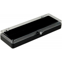Plastic hinged box with transparent lid and black bottom - V5-35