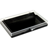 Plastic hinged box with transparent lid and black bottom - V5-36