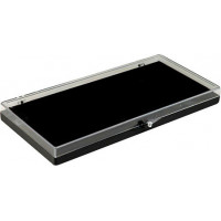 Plastic hinged box with transparent lid and black bottom - V5-40