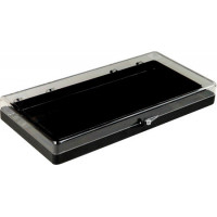 Plastic hinged box with transparent lid and black bottom - V5-41