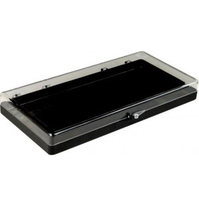 Plastic hinged box with transparent lid and black bottom - V5-41