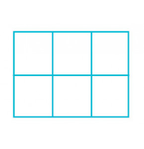 Crystal plastic box with compartments - V6-4 - dim : 55 x 45 x 7 mm - 6 compartments 