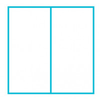 Crystal plastic box with compartments - V6-13 - dim : 47 x 47 x 28 mm - 2 compartments