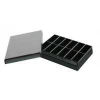 Crystal plastic box with compartments - ESD - V6-5 K (12 compartments )