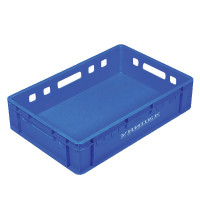 Solide plastic crate - CP 0135 - Blue - dim Ext 600 x 400 x 140 mm