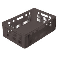 Ventilated agricultural crates CA 0133 black Outer Dim. 600 x 400 x 200 mm