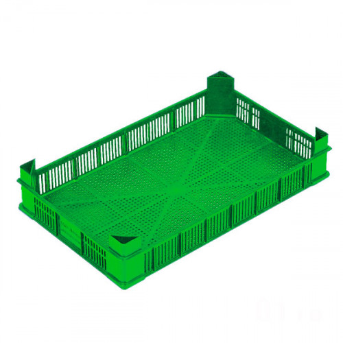 Ventilated plastic crate CA 0118 green