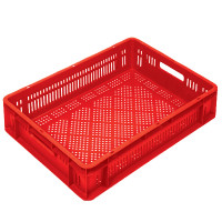 Ventilated plastic crate - CA 0159 Red - Dim Ext 600 x 400 x 120 mm