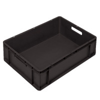 Solid agricultural containers CP 0160 black Outer Dim. 600 x 400 x 160 mm