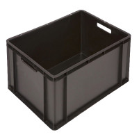 Solid agricultural containers CP0163 black Outer Dim. 600 x 400 x 300 mm