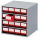 Rack 16 drawers - Red - Depth 300mm
