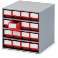 Rack 16 drawers - Red - Depth 400mm