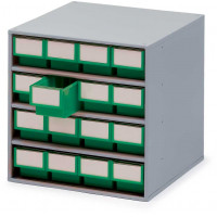 Rack 16 drawers - Green - Depth 300mm