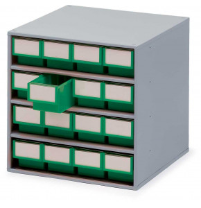 Rack 16 drawers - Green - Depth 300mm