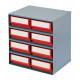 Rack 8 drawers red depth 300mm