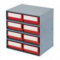 Rack 8 drawers - Red- Depth 400mm