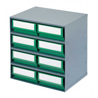 Rack 8 drawers green - Depth 300 mm