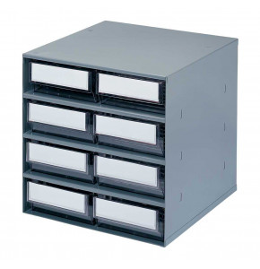 Rack 8 tiroirs transparents prof. 300 mm