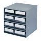 Rack 8 drawers transparent - Depth 300mm