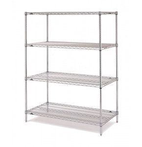 Modular racking in chromed steel wire 