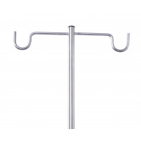 Stainless steel serum stand - 2 stainless steel U hooks - stainless steel base