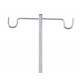 Stainless steel serum stand - 2 stainless steel U hooks - stainless steel base