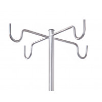 Stainless steel serum stand - 4 stainless steel U hooks - nylon base