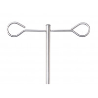 Stainless steel infusion stand - 2 stainless steel safety hooks - stainless steel base