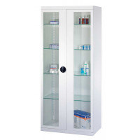 2 glass hinged doors cabinet - 800 x 410 x H1800 mm