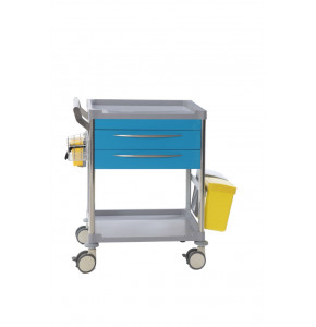 Chariot de soins - 2 tiroirs - Bleu