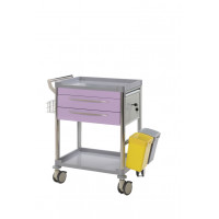 Chariot de soins - 2 tiroirs - Lilas
