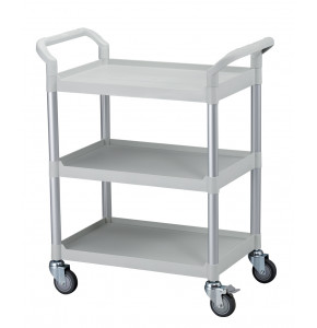 Light grey multipurpose trolley - 3 shelves - 800 x 480 x H1000 mm