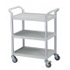 Multi-use plastic trolley -3 trays - 850 x 480 x H1000 mm - Light gray