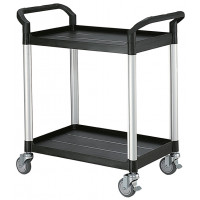 Chariot polyvalent noir à 2 plateaux - 800 x 480 x H950 mm