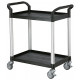 Multi-use plastic trolley -2 black trays - 850 x 480 x H950 mm