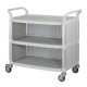 Chariot polyvalent gris clair - 3 côtés fermés -3 plateaux - 1100 x 520 x H1020 mm