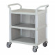 Chariot polyvalent gris clair - 3 côtés fermés -3 plateaux - 850 x 480 x H1000 mm