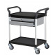 Black multipurpose trolley - 2 drawers - 2 shelves - 800 x 480 x H950 mm