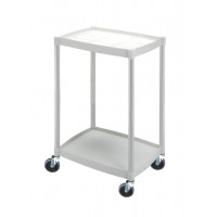 Multi-use plastic light gray trolley - 2 trays - 485 x 365 x H750 mm