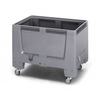 Solid plastic pallet container with 4 wheels - BBG 1208R