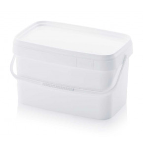 Rectangular bucket with lid