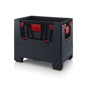 ESD collapsible pallet container with opening flaps