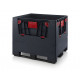 ESD collapsible pallet container with opening flaps - 120 x 100 x 100 - 3 skids
