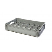 Glassware storage crate with 24 compartments - Height 10,5 cm